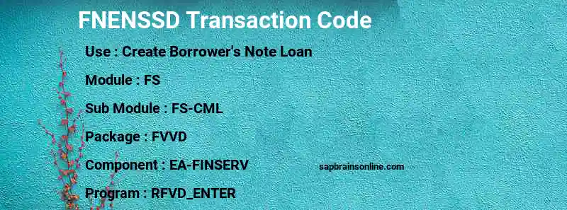 SAP FNENSSD transaction code
