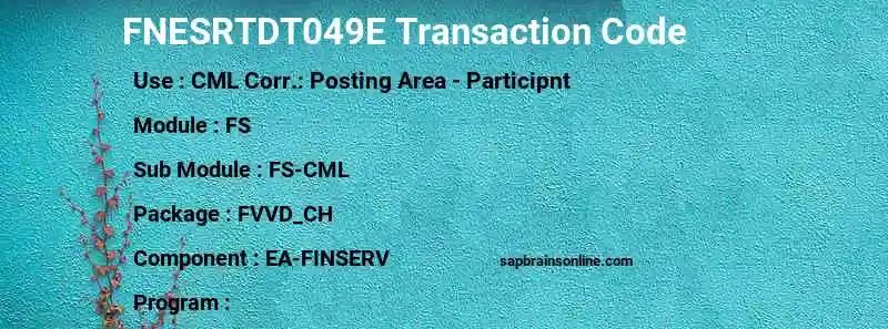 SAP FNESRTDT049E transaction code