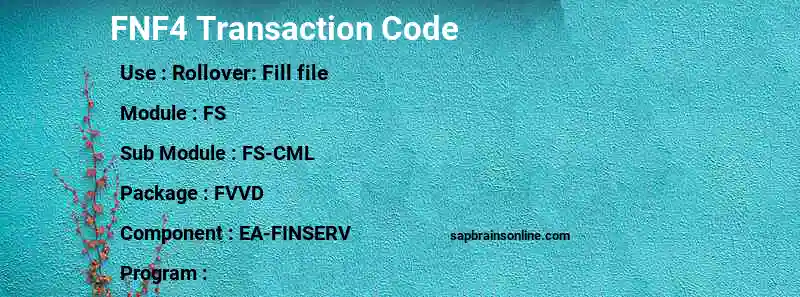 SAP FNF4 transaction code