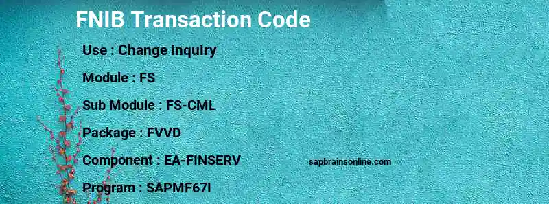 SAP FNIB transaction code