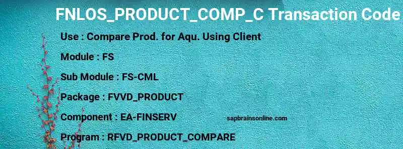 SAP FNLOS_PRODUCT_COMP_C transaction code