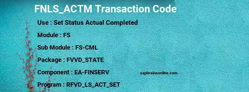 SAP FNLS_ACTM transaction code