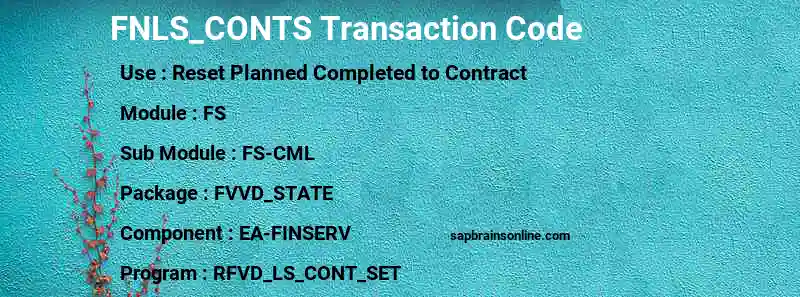 SAP FNLS_CONTS transaction code