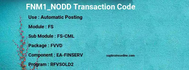 SAP FNM1_NODD transaction code