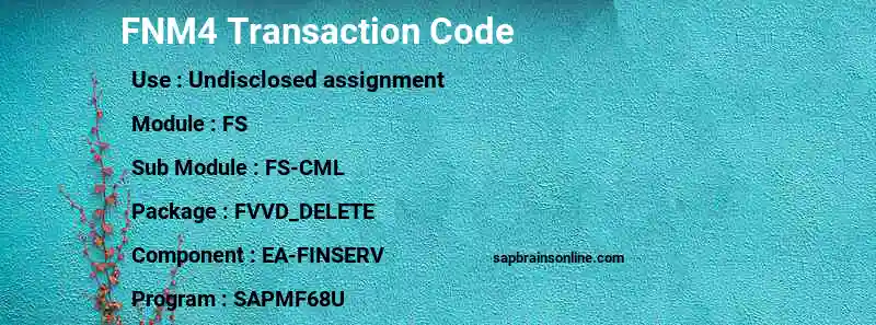 SAP FNM4 transaction code