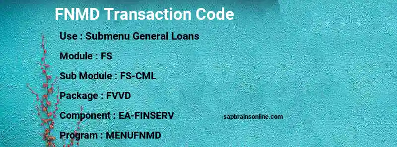 SAP FNMD transaction code