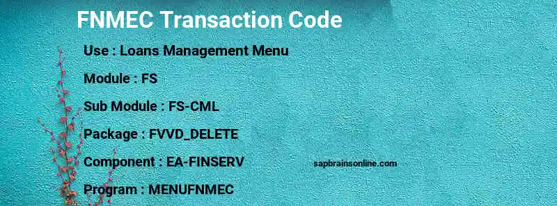 SAP FNMEC transaction code