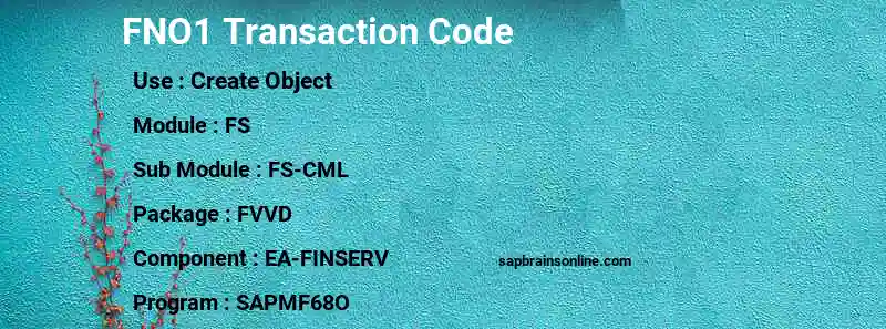 SAP FNO1 transaction code