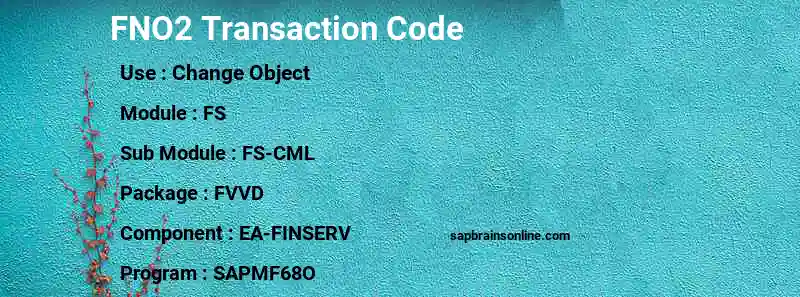 SAP FNO2 transaction code