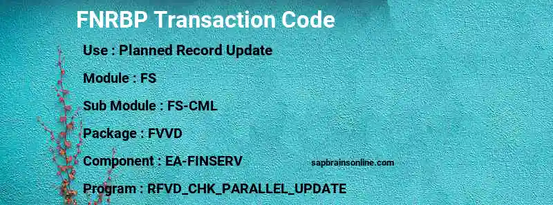 SAP FNRBP transaction code