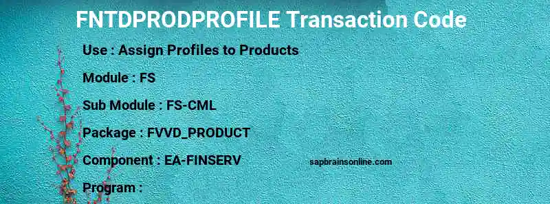 SAP FNTDPRODPROFILE transaction code