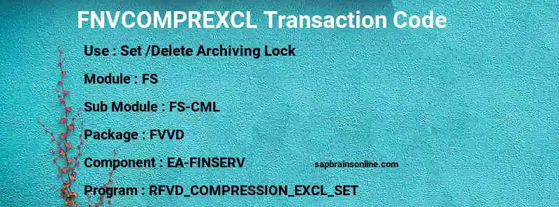 SAP FNVCOMPREXCL transaction code