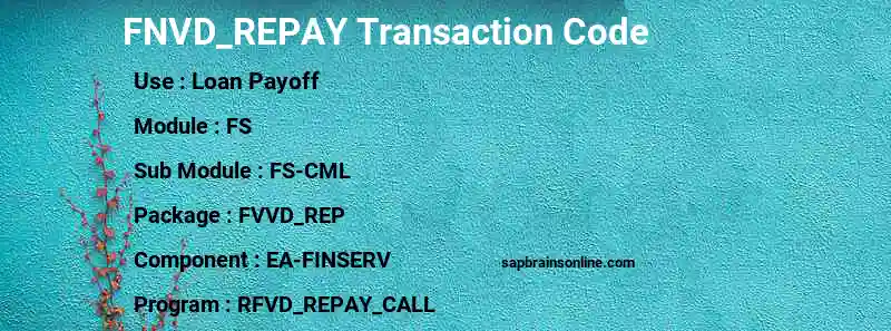 SAP FNVD_REPAY transaction code