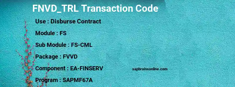 SAP FNVD_TRL transaction code