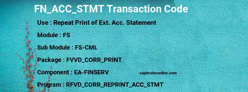 SAP FN_ACC_STMT transaction code
