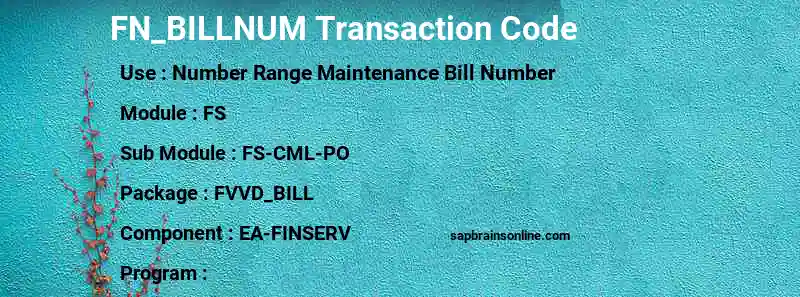 SAP FN_BILLNUM transaction code