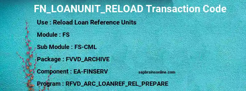 SAP FN_LOANUNIT_RELOAD transaction code