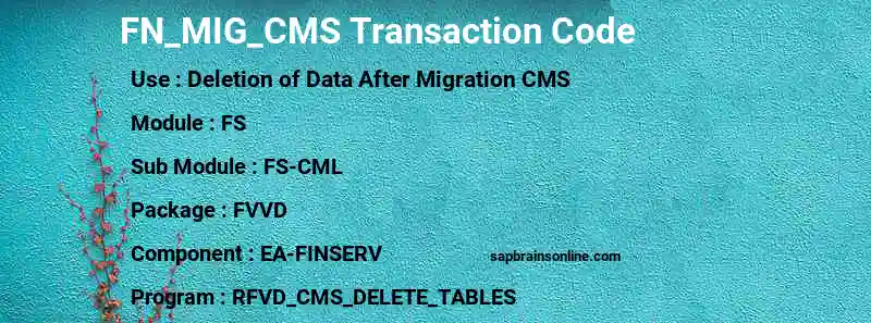 SAP FN_MIG_CMS transaction code