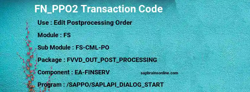 SAP FN_PPO2 transaction code