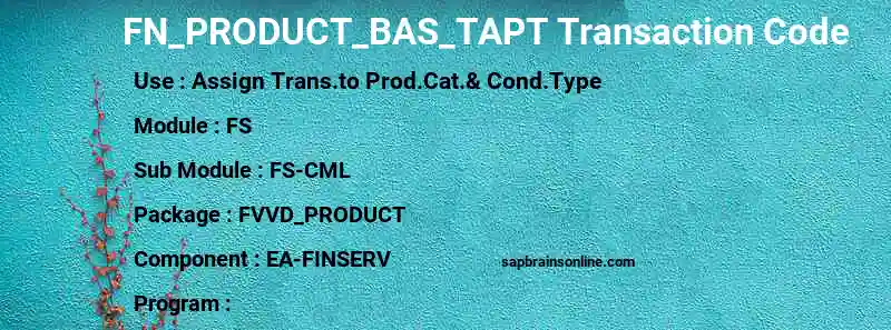 SAP FN_PRODUCT_BAS_TAPT transaction code