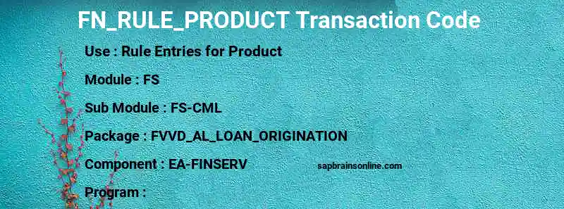 SAP FN_RULE_PRODUCT transaction code