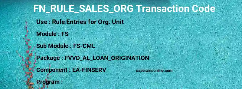 SAP FN_RULE_SALES_ORG transaction code