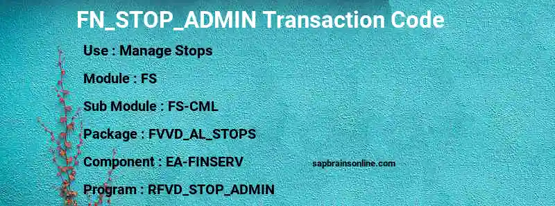 SAP FN_STOP_ADMIN transaction code
