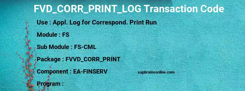 SAP FVD_CORR_PRINT_LOG transaction code
