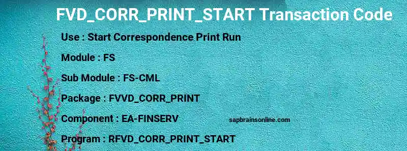 SAP FVD_CORR_PRINT_START transaction code