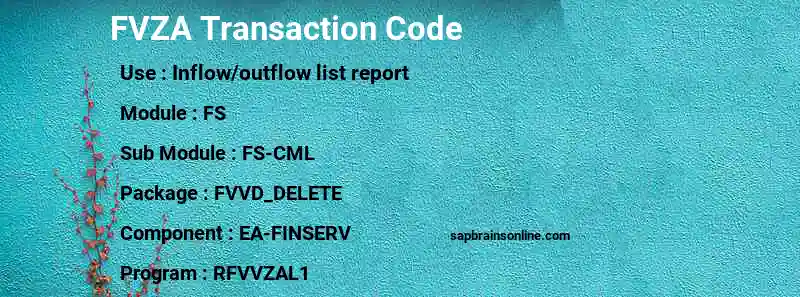 SAP FVZA transaction code