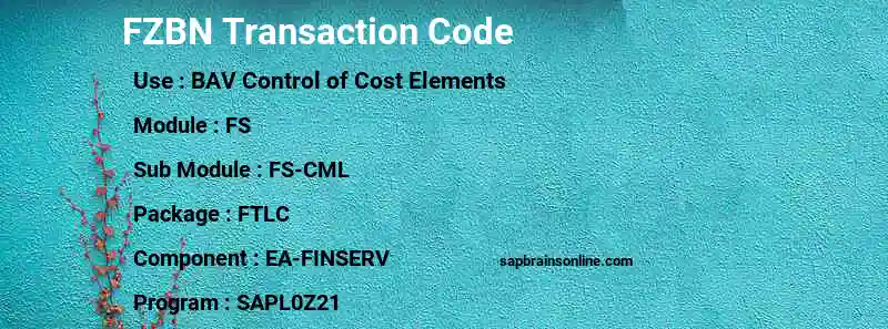 SAP FZBN transaction code