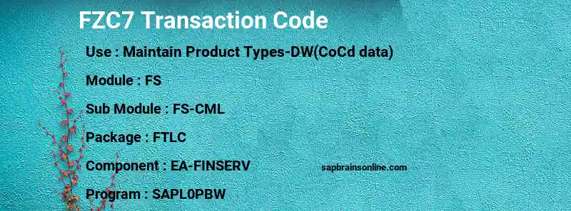 SAP FZC7 transaction code