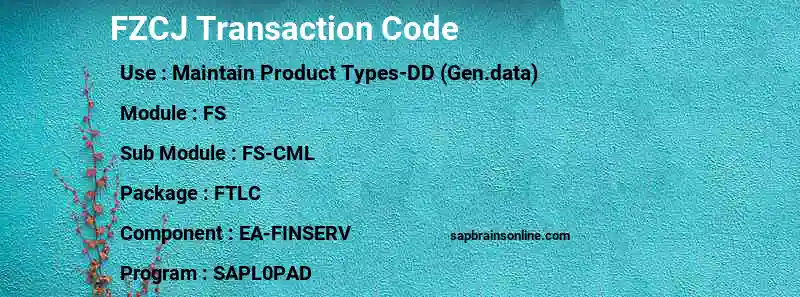 SAP FZCJ transaction code