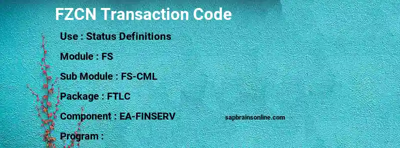 SAP FZCN transaction code