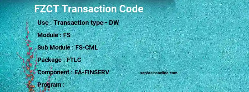 SAP FZCT transaction code