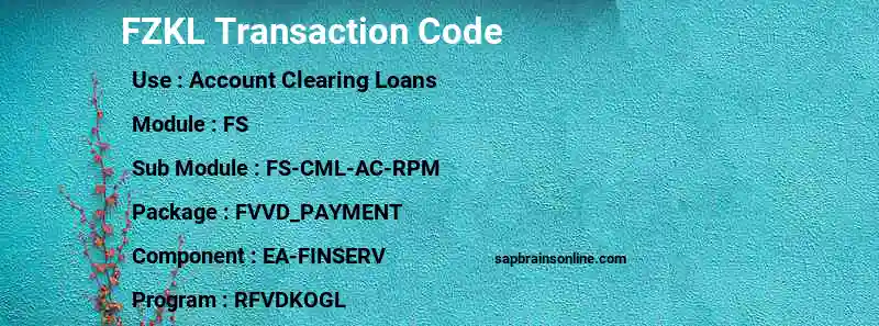 SAP FZKL transaction code