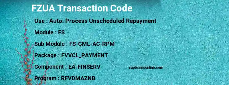 SAP FZUA transaction code