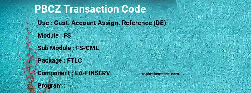 SAP PBCZ transaction code