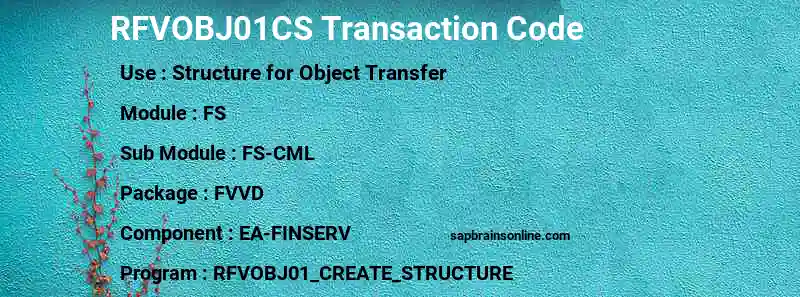 SAP RFVOBJ01CS transaction code