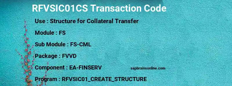 SAP RFVSIC01CS transaction code