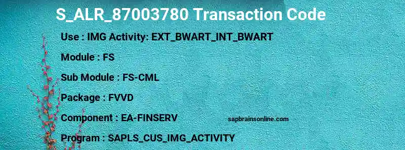SAP S_ALR_87003780 transaction code