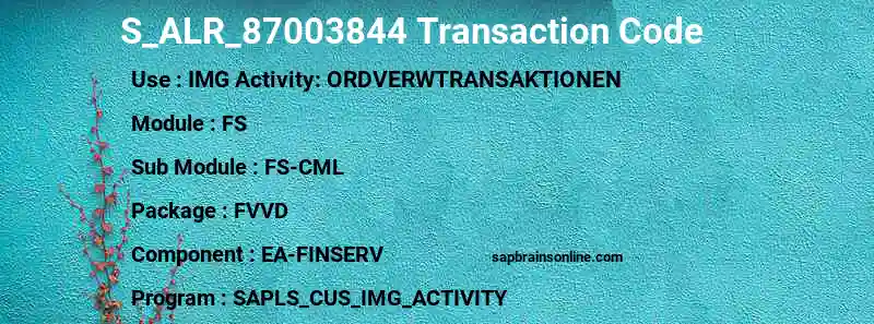 SAP S_ALR_87003844 transaction code