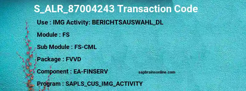 SAP S_ALR_87004243 transaction code