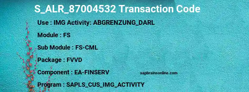 SAP S_ALR_87004532 transaction code
