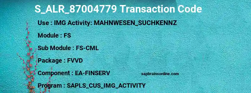 SAP S_ALR_87004779 transaction code