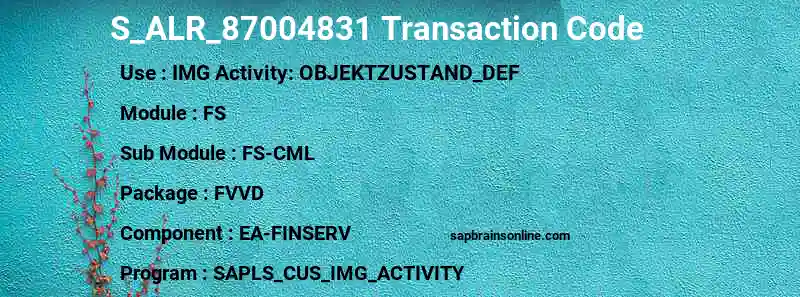 SAP S_ALR_87004831 transaction code