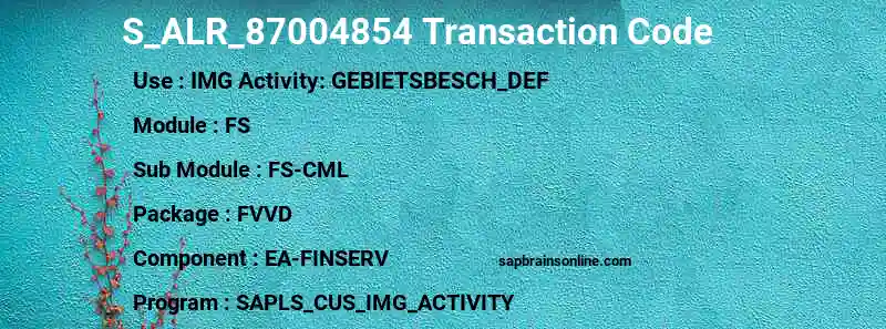SAP S_ALR_87004854 transaction code