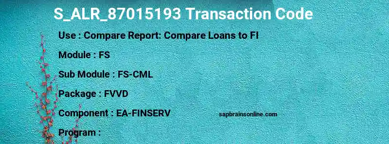 SAP S_ALR_87015193 transaction code