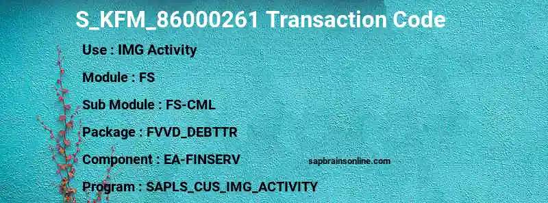 SAP S_KFM_86000261 transaction code