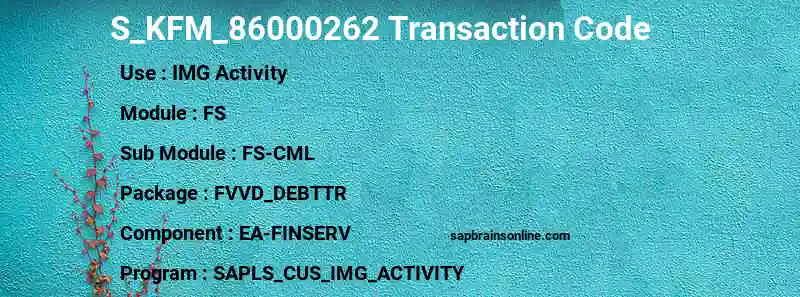 SAP S_KFM_86000262 transaction code